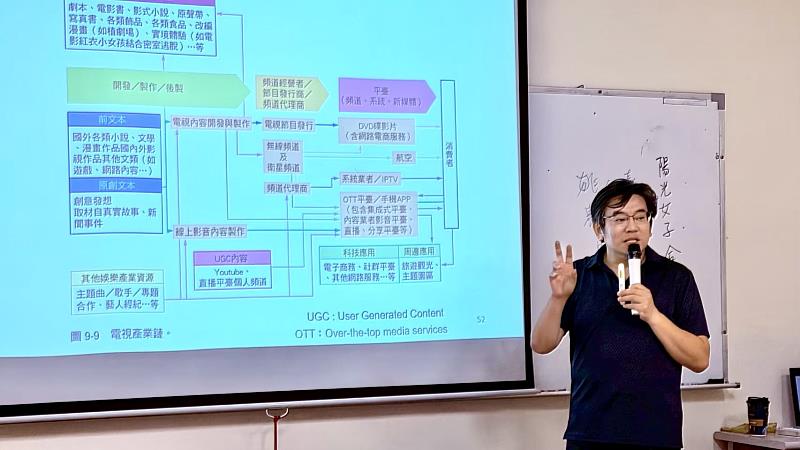 新竹市勞工大學-文化創意產業鏈與趨勢-張耀文老師授課情形
