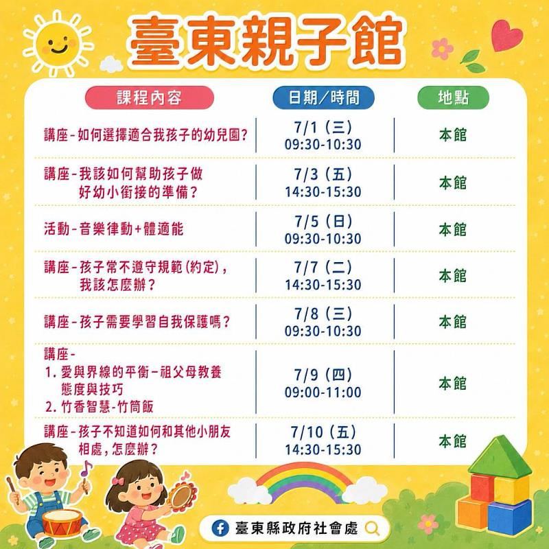 準備好快樂一夏！臺東縣親子館暑假活動開跑