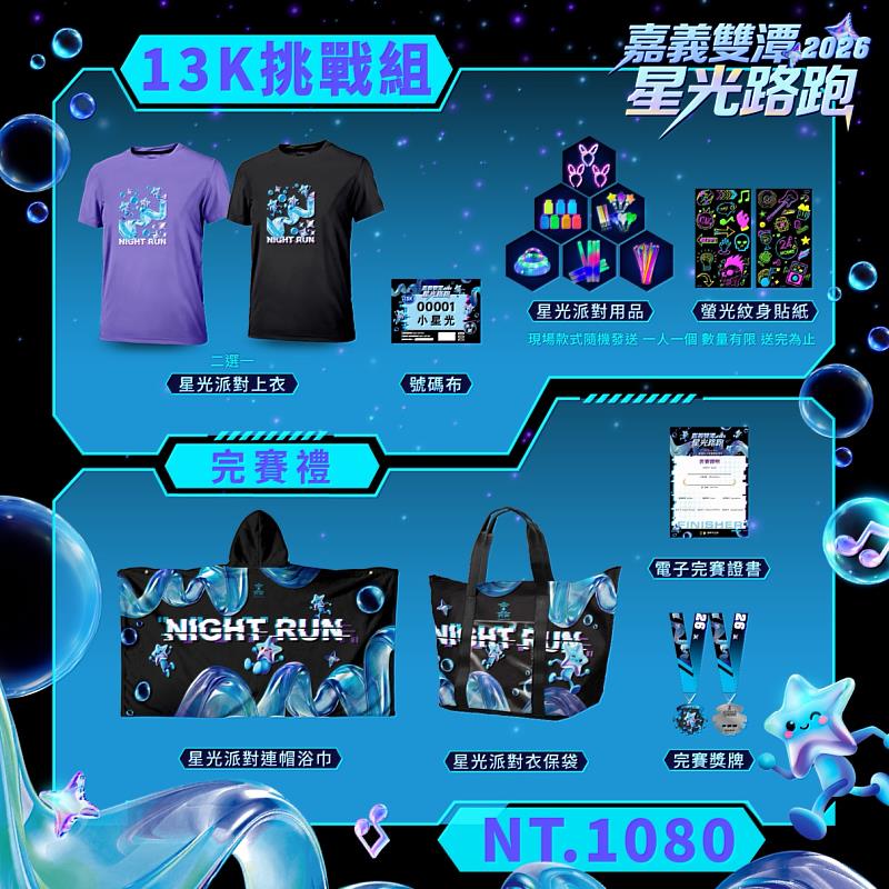 嘉義雙潭星光路跑13k體驗組完賽禮。