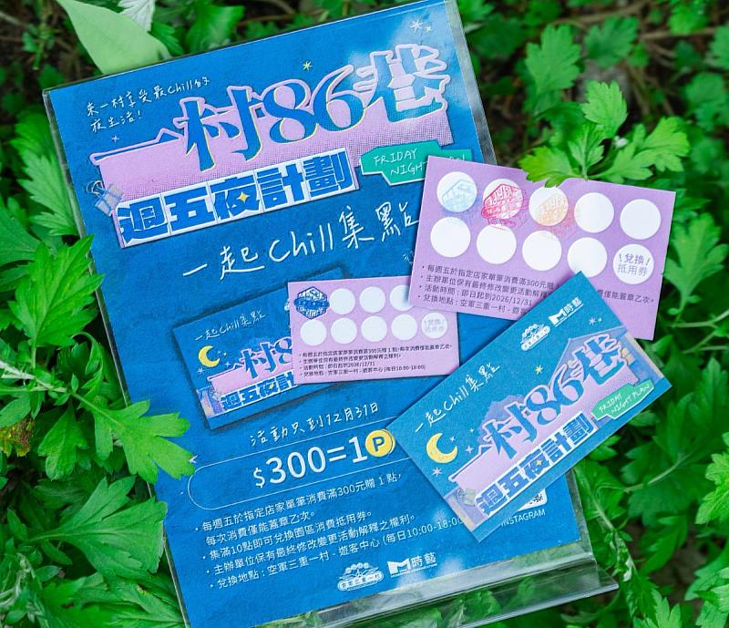 每週五參與集點，集滿可兌換300元現金抵用券。