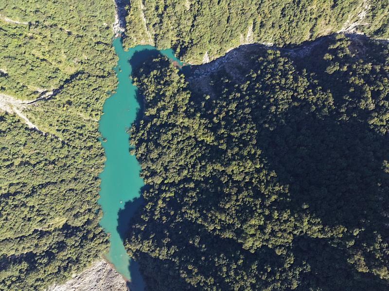 115年7月3日空拍萬里溪堰塞湖。