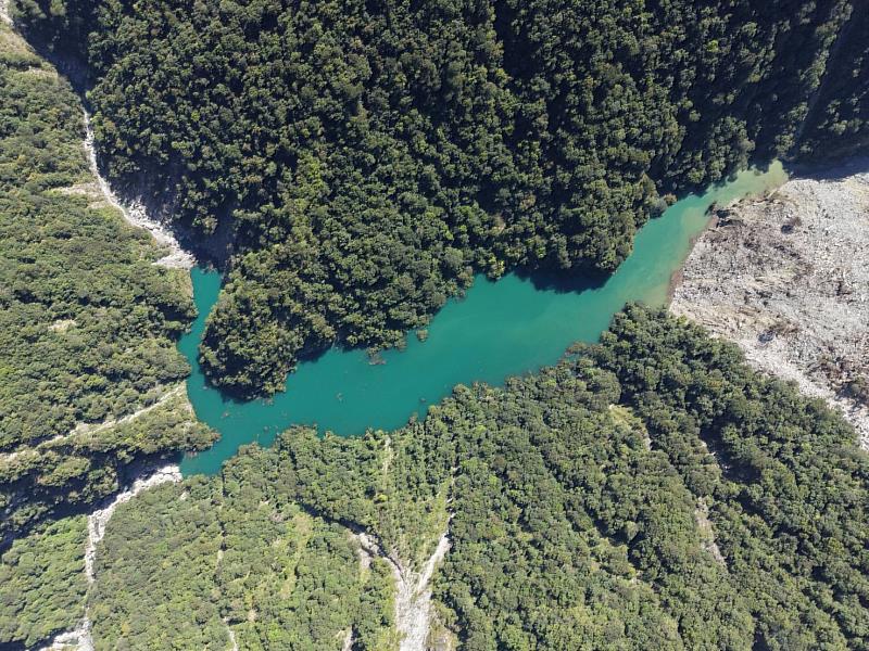115年7月7日萬里溪堰塞湖空拍。