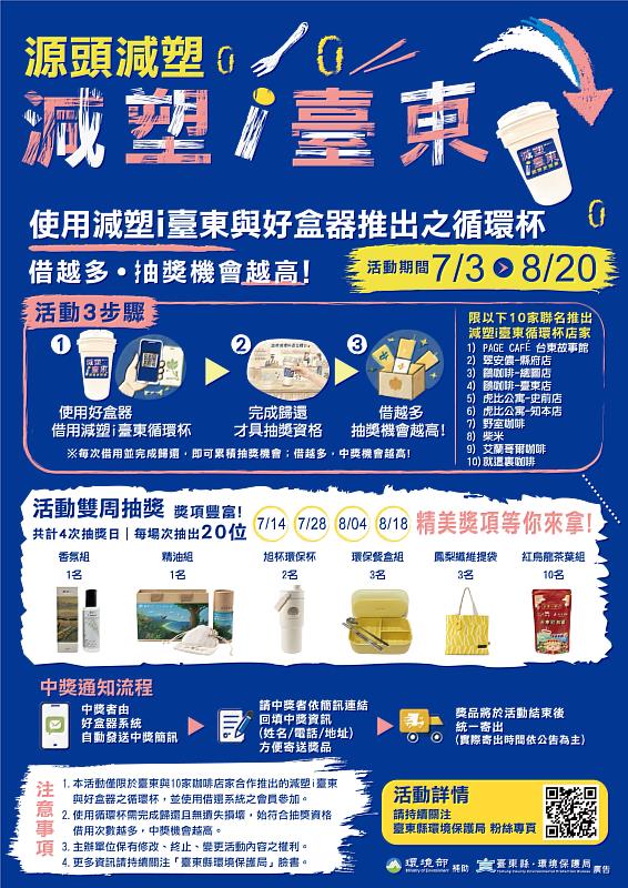 「減塑 i 臺東循環杯」活動正式開跑！