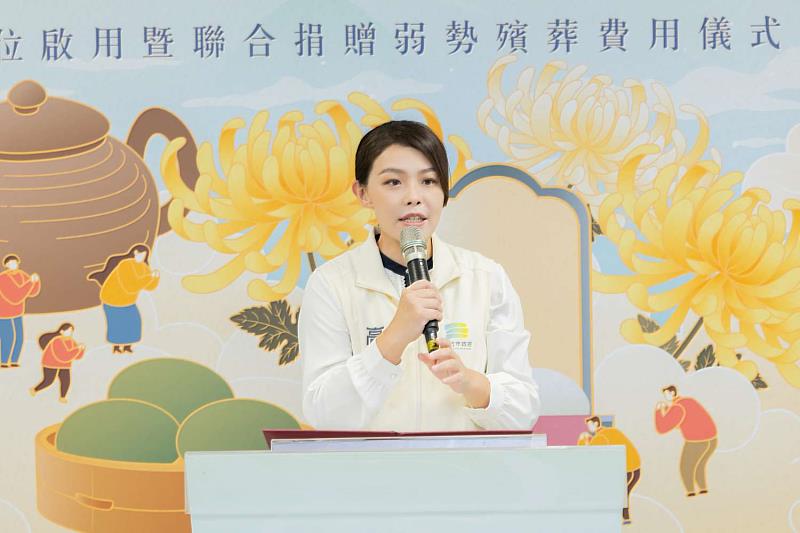市長高虹安致詞，感謝宮廟大愛，也期盼拋磚引玉邀民眾加入行動。