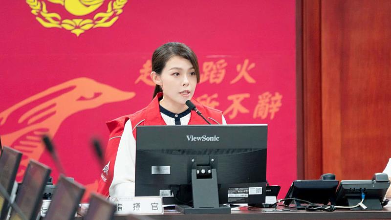 市長高虹安與各局處單位進行防颱整備會議。