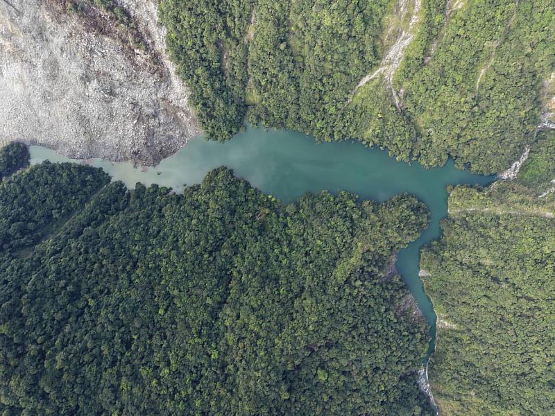 115年7月19日萬里溪堰塞湖空拍。