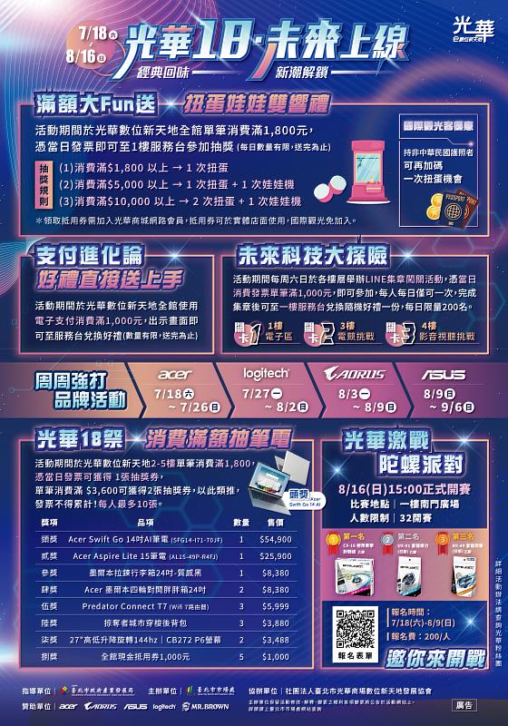 光華數位新天地周年慶「樂購升級」!