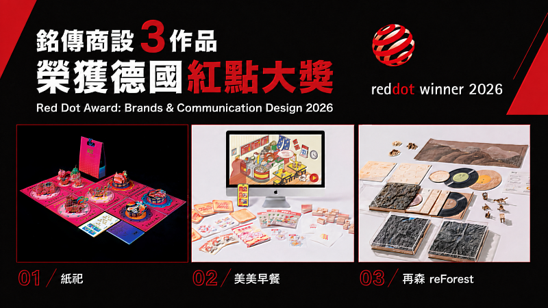 銘傳商設系作品獲德國紅點品牌暨傳達設計大獎紅點獎肯定。