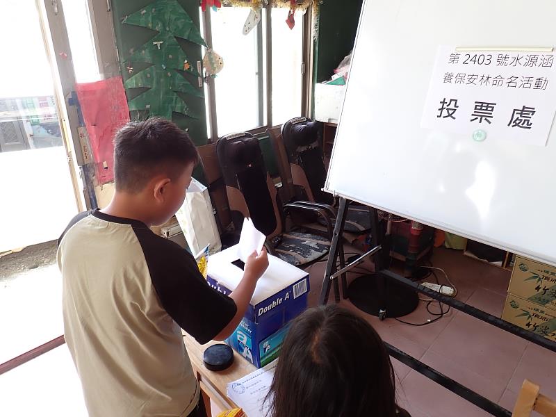 保安林命名活動投票作業。