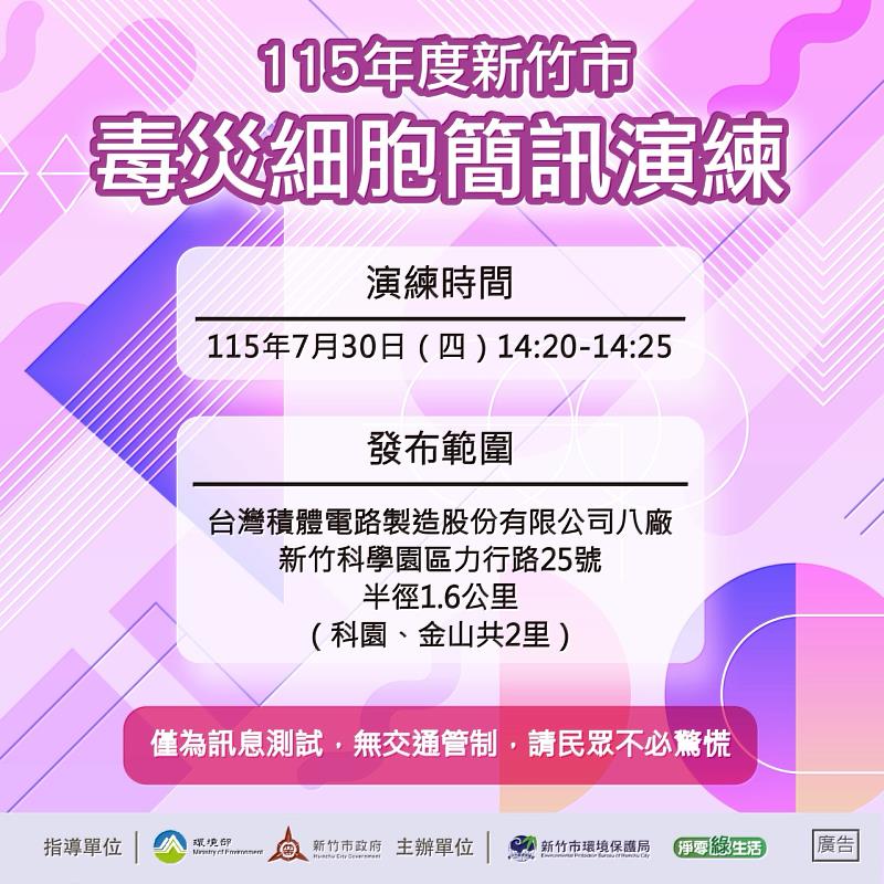 115年度新竹市毒災細胞簡訊演練EDM