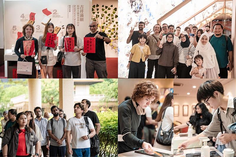 四、國際學生在館方導覽帶領下參觀佛陀紀念館,了解建築特色、展覽內容及文化場域運作。