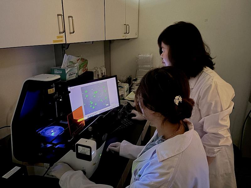 邱依琇助理教授說明如何利用彗星試驗(Comet Assay)定量並偵測單個細胞中DNA損傷程度。