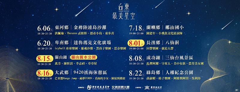台東最美星空音樂體驗活動8月1日長濱八仙洞登場。