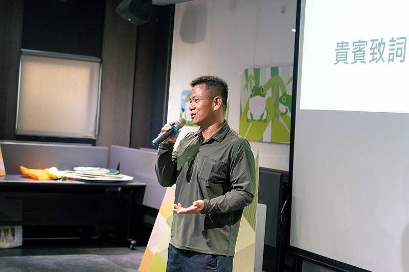 標章農友謝汶勳分享投入諸羅樹蛙友善棲地管理的歷程與收穫。