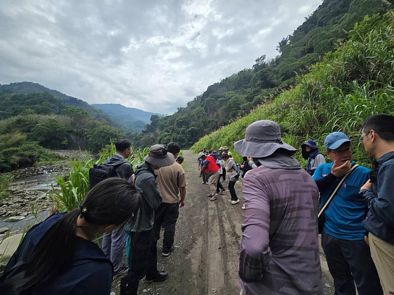 講師帶領學員近距離觀察伊斯基安娜溪周邊生態痕跡