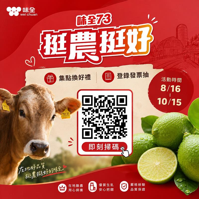 味全73 挺農挺好 集點好禮送 月月抽iphone