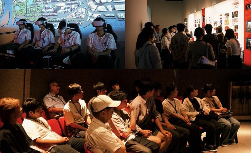 日本學生於台積創新館，透過互動展示認識半導體產業發展，從科技應用理解臺灣產業的國際競爭力。