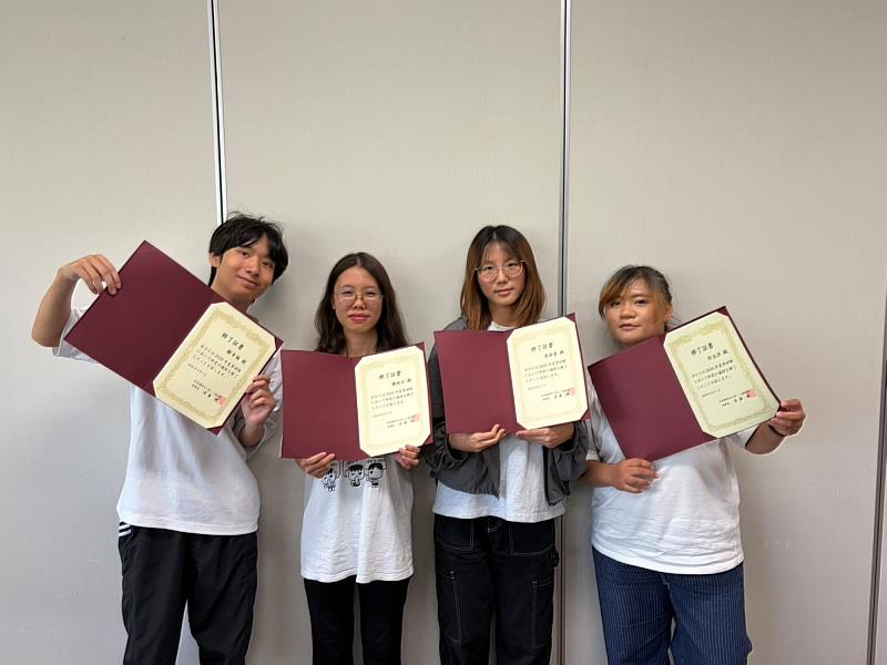 學生順利完成海外實習,獲頒日本實習結業證書。