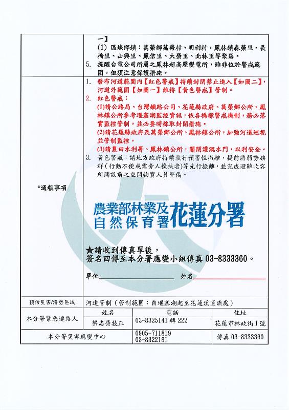 115年8月24日，萬里溪堰塞湖緊急通報單第17報