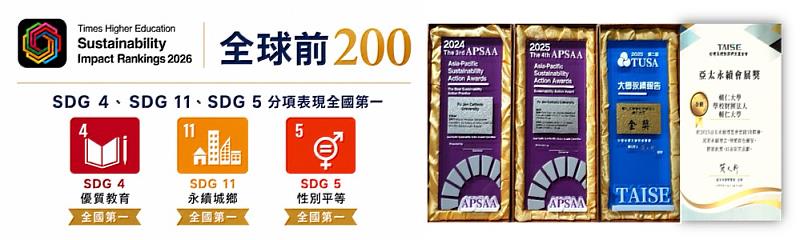 2024-2025連續2年永續獲獎，2025年4金殊榮！(SDG3、SDG4金獎、永續報告書金獎、亞太永續會展獎金獎)