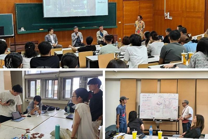 工作營期間安排多場專業講座與AI設計工作坊,引導學員將新興運算技術導入建築設計中。(上圖由左至右為王信博建築師、戴育澤建築師、郭秉煒建築師)