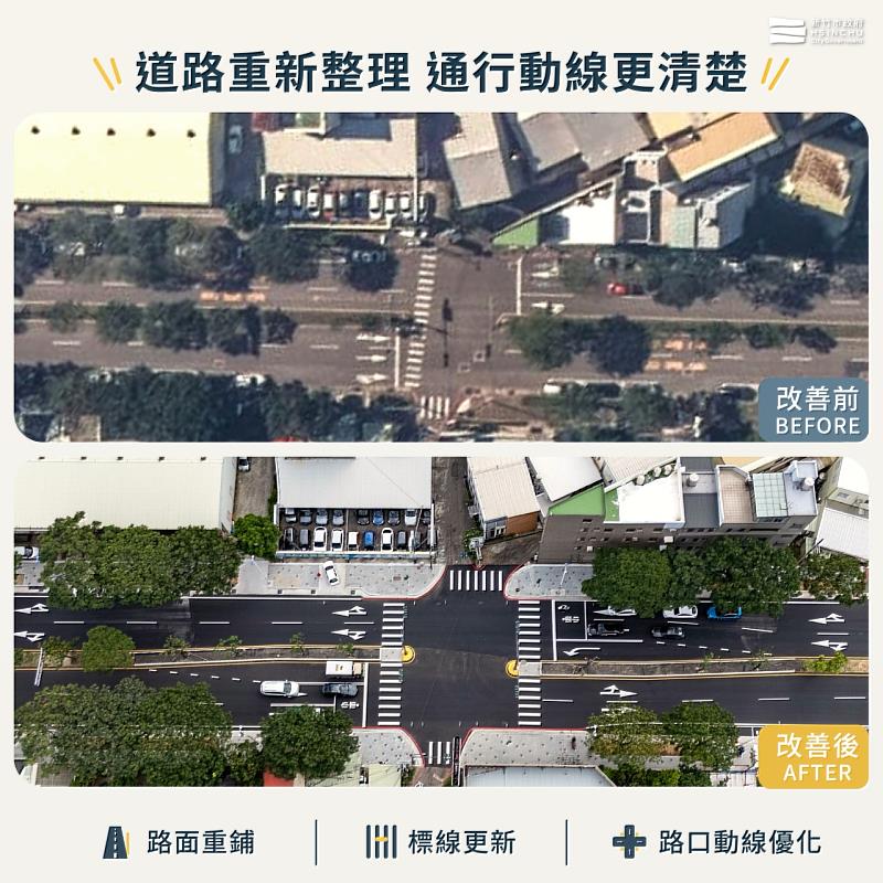 竹市公道五路三段道路改善完工。