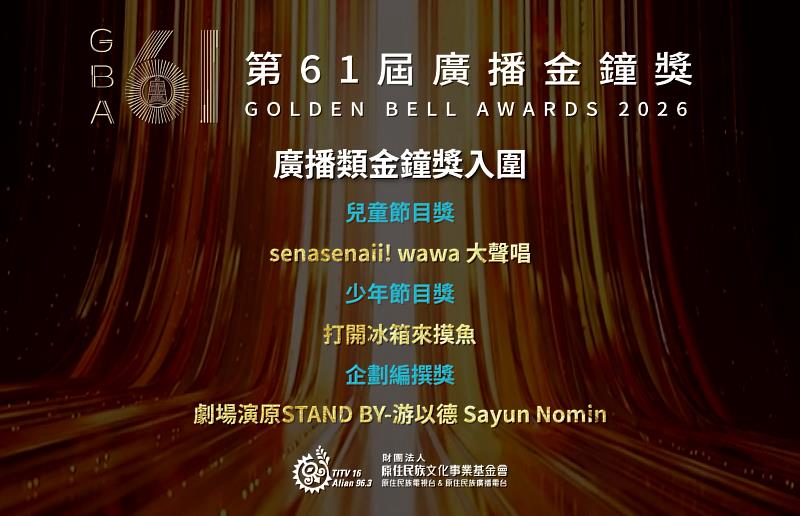 圖2- 原廣台兒少節目表現格外亮眼,Sayun Nomin游以德則入圍企劃編撰獎。