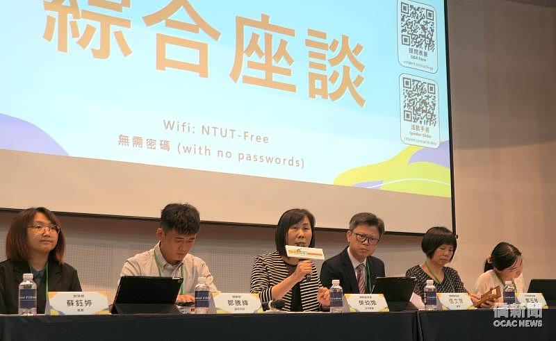 僑務委員會主任秘書榮幼娥，協同勞動部、財政部及內政部移民署與企業、僑生進行座談。
