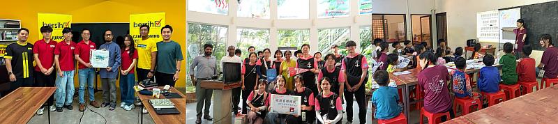 政經系GSIP全球服務實習計畫學生走進泰馬NGO實地反思民主(左起)、經濟系經探號走訪斯里、柬埔寨服務學習團以教學進行跨文化交流。(圖/淡江大學提供)