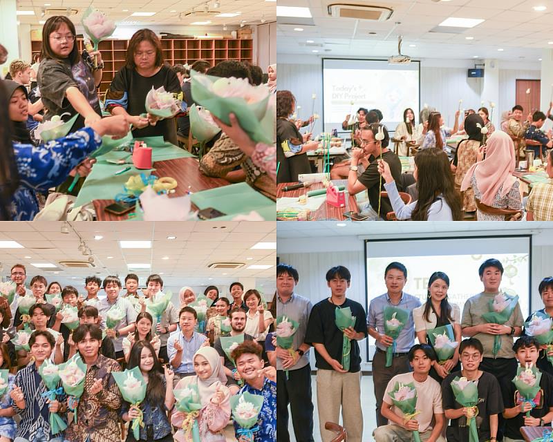 2. 國際學生參與中秋文化手作體驗,在講師帶領下製作「中秋玉兔禮物花束」,透過實作感受臺灣節慶文化並增進彼此交流。
