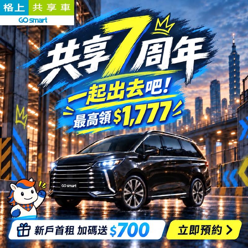 格上共享車周年慶,推出「一起出去」系列回饋。