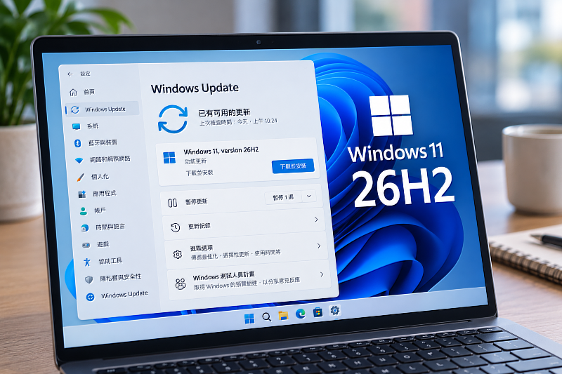 Windows 11 26H2已正式推出,但Microsoft採取分階段方式推送更新,因此不同電腦收到通知的時間可能不一樣。使用者可以從「Windows Update」查看是否已開放下載;如果暫時還沒看到,也不一定代表電腦有問題,可能只是尚未輪到這台裝置,或系統仍在確認硬體與軟體相容性。