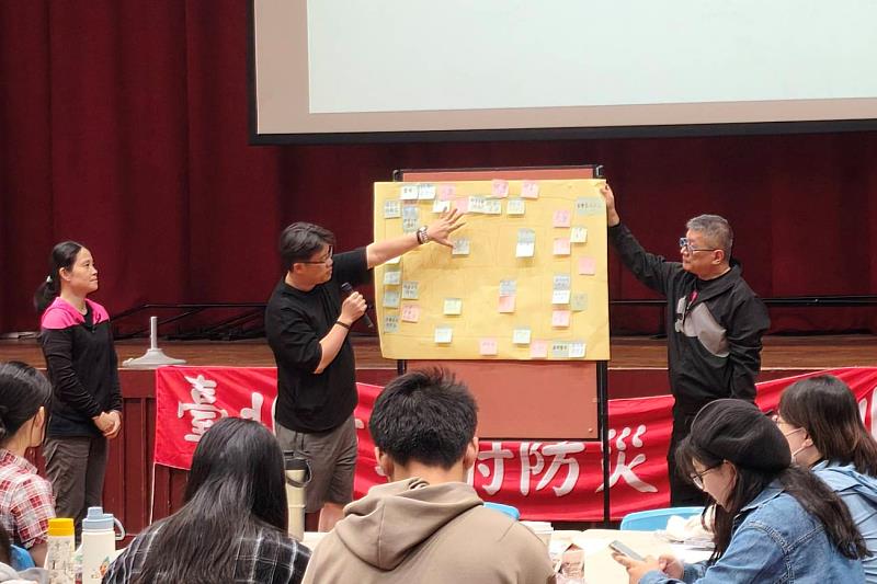 參訓學員於臺師大公館校區中正堂接受2日豐富且扎實的防災專業訓練(第2天)。