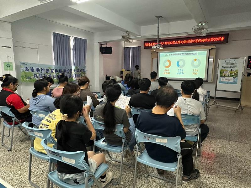 鼓勵屋頂設置太陽光電 臺東縣即日起至10月底放寬申請補助資格 最高補助10萬
