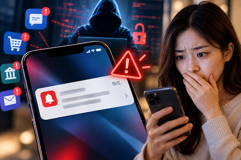 當通知直接從熟悉的官方App跳出來，多數人往往會降低戒心；但官方管道並不代表每一則訊息都一定可信，遇到異常連結或要求立即操作的通知，仍應透過官方網站或App重新查證。（圖片為AI生成示意圖）