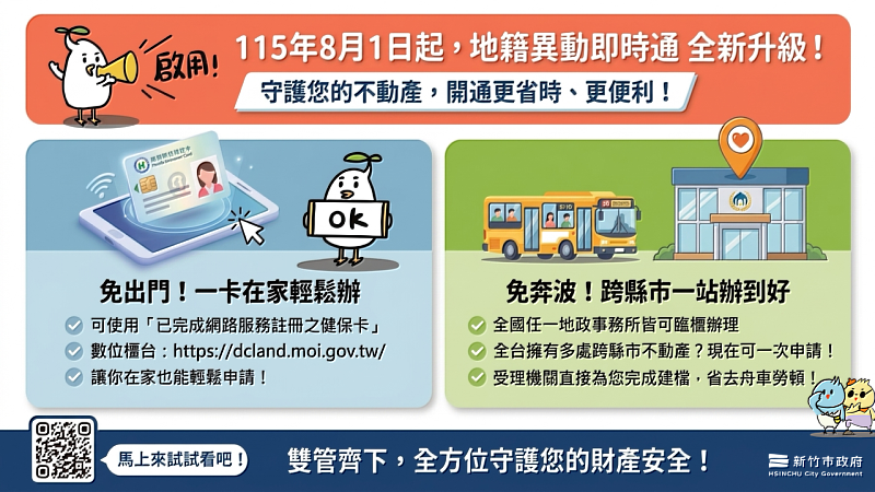 地籍異動即時通115/8/1全面升級。