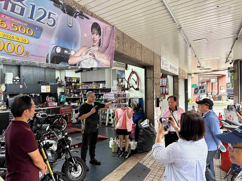  企業合作-盛安機車行說明與中和嘉慶里防災合作模式