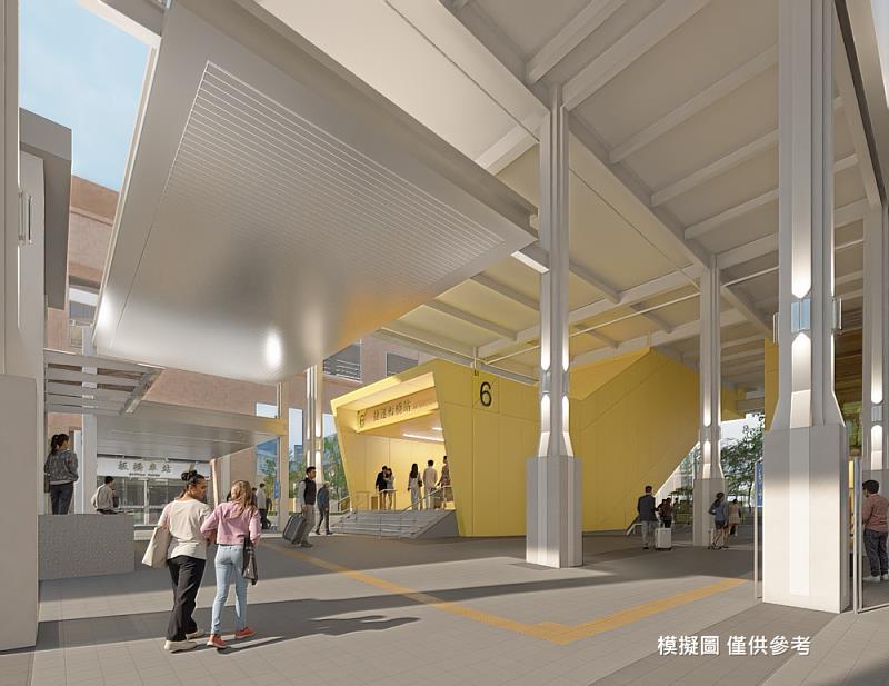 環狀線板橋站新增出入口外部模擬圖。