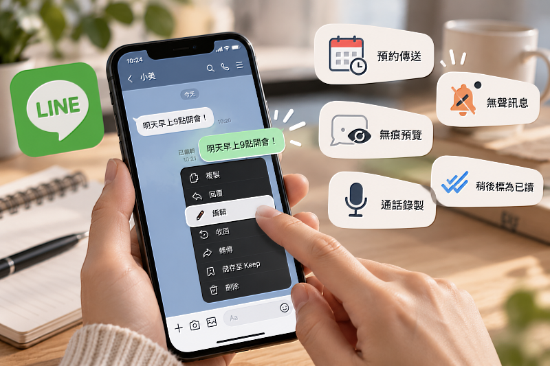 LINE免費編輯訊息功能即將結束！LINE宣布，自10月20日起，原本在LINE Labs開放免費體驗的「編輯訊息」將改為LINE Premium會員專屬功能，並預告陸續推出預約傳送、無痕預覽、無聲訊息、通話錄製及稍後標為已讀等進階功能。每月165元的會員服務，究竟哪些功能值得付費？隨著LINE逐步將聊天便利功能納入訂閱制，也讓使用者重新思考免費與付費服務之間的差別。圖片來源：Cloudmax 匯智／AI生成示意圖