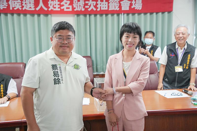嘉義縣長候選人號次抽籤結果出爐！吳品叡1號、蔡易餘2號