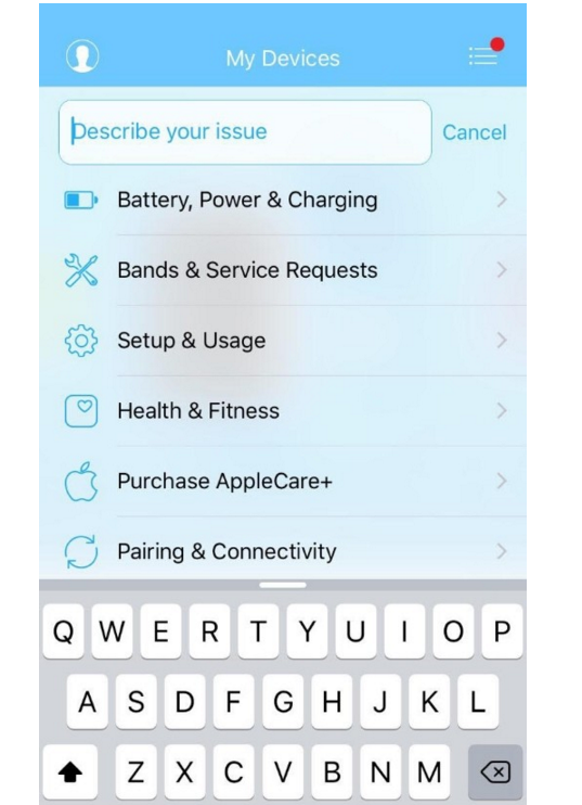 macrumors報導，指蘋果正在開發支援產品維修的App，裡面有眾多分析問題的選項讓用戶選擇，與蘋果服務人員對話等，互動性相當高（圖取自 uSwitch Tech）