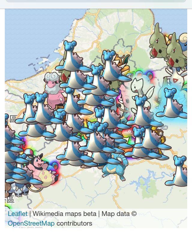 Pokemon GO宣布推出「Water Festival 潑水節活動」，水系寶可夢大放送，被視為超稀有的「乘龍」紛紛在全台「趴趴走」。（圖取自大家找寶貝網站）