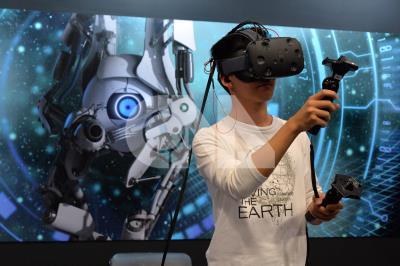 虛擬實境（VR）裝置。 中央社檔案照片