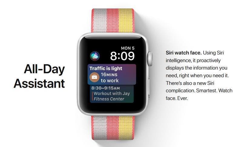 蘋果公司年度全球開發者大會（WWDC）5日開幕，首先為蘋果智慧錶推出了「Siri face」軟體，並可望介紹手機和平板電腦的新版作業系統iOS11。（圖取自蘋果公司官網www.apple.com）