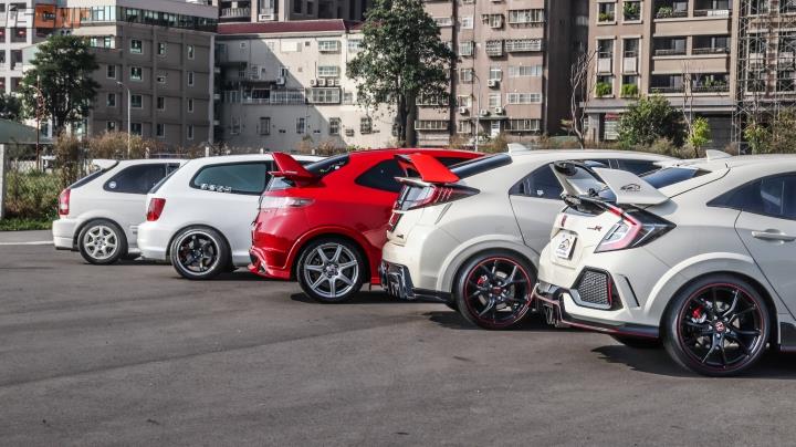 Civic EK9、EP3、FN2、FK2、FK8，五代同堂火力展演