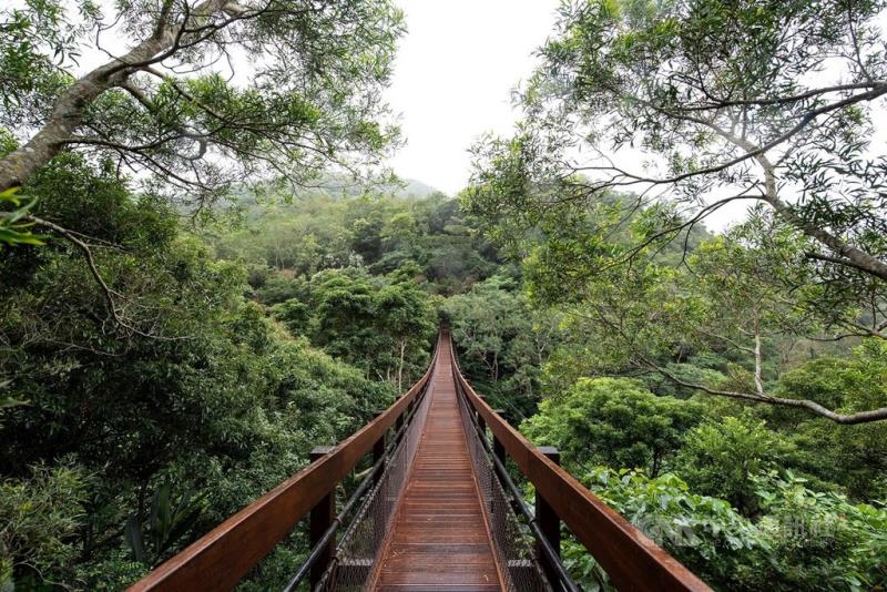 屏東縣獅子鄉雙流國家森林遊樂區沿山吊橋歷經半年整修，即日起重新開放，以全新風貌與民眾見面。（屏東林管處提供）中央社記者郭芷瑄傳真 109年12月17日