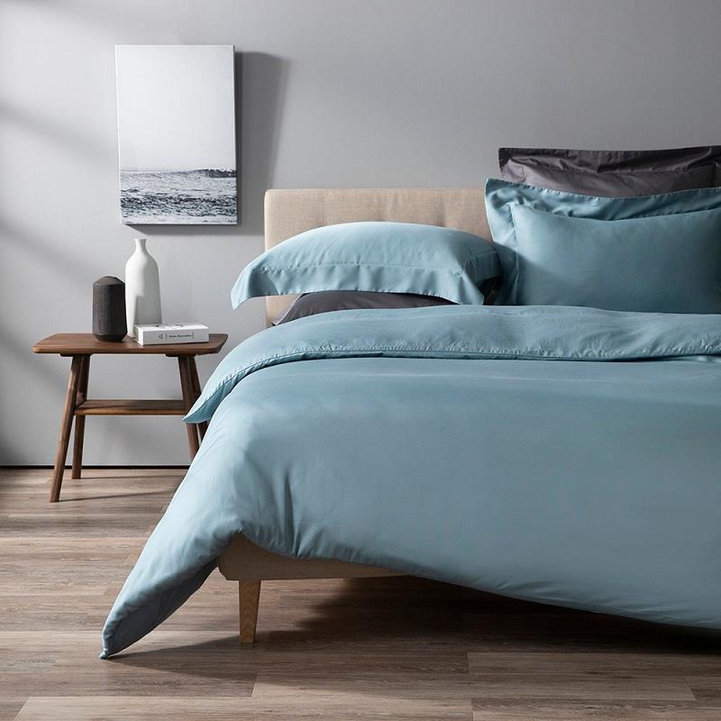 HOLA 雅逸天絲素色雙人床包兩用被組，搭配冬被及防蟎水洗對枕3件寢臥組，全年最低價46折