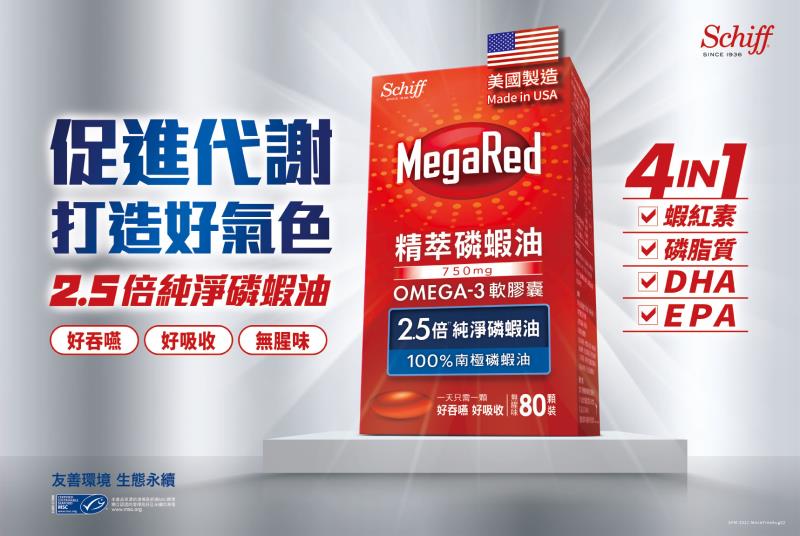美國醫生推薦No.1 的MegaRed精萃磷蝦油。