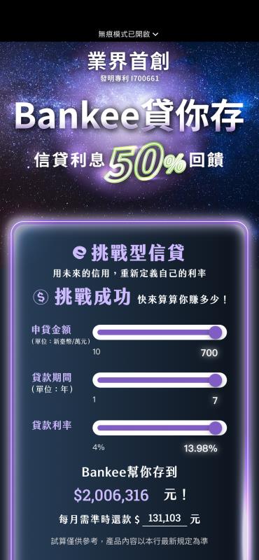 遠銀Bankee推出貸你存 倡議良好金融信用創造更多附加價值 