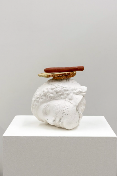 (Tony-Matelli-Head-Hotdog-and-Bread-2020-Plaster-painted-bronze-30-x-28-x-30-cm_3©Tony-Matelli-LLC)